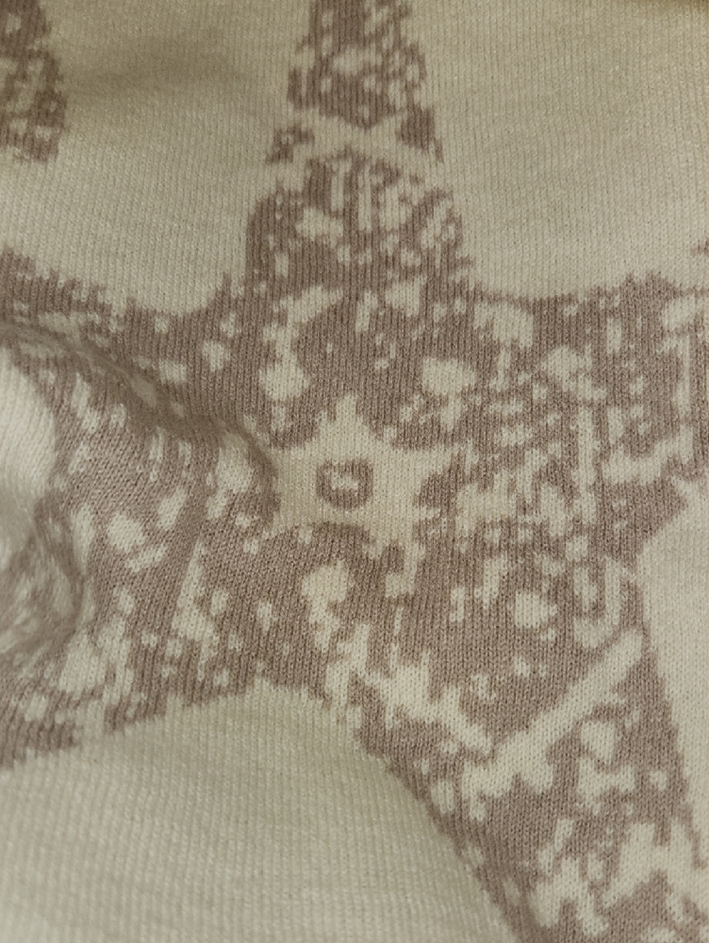 Coastal Breeze Decorative Throw - Taupe & White Reversible Starfish Pattern - Picture 3 of 4